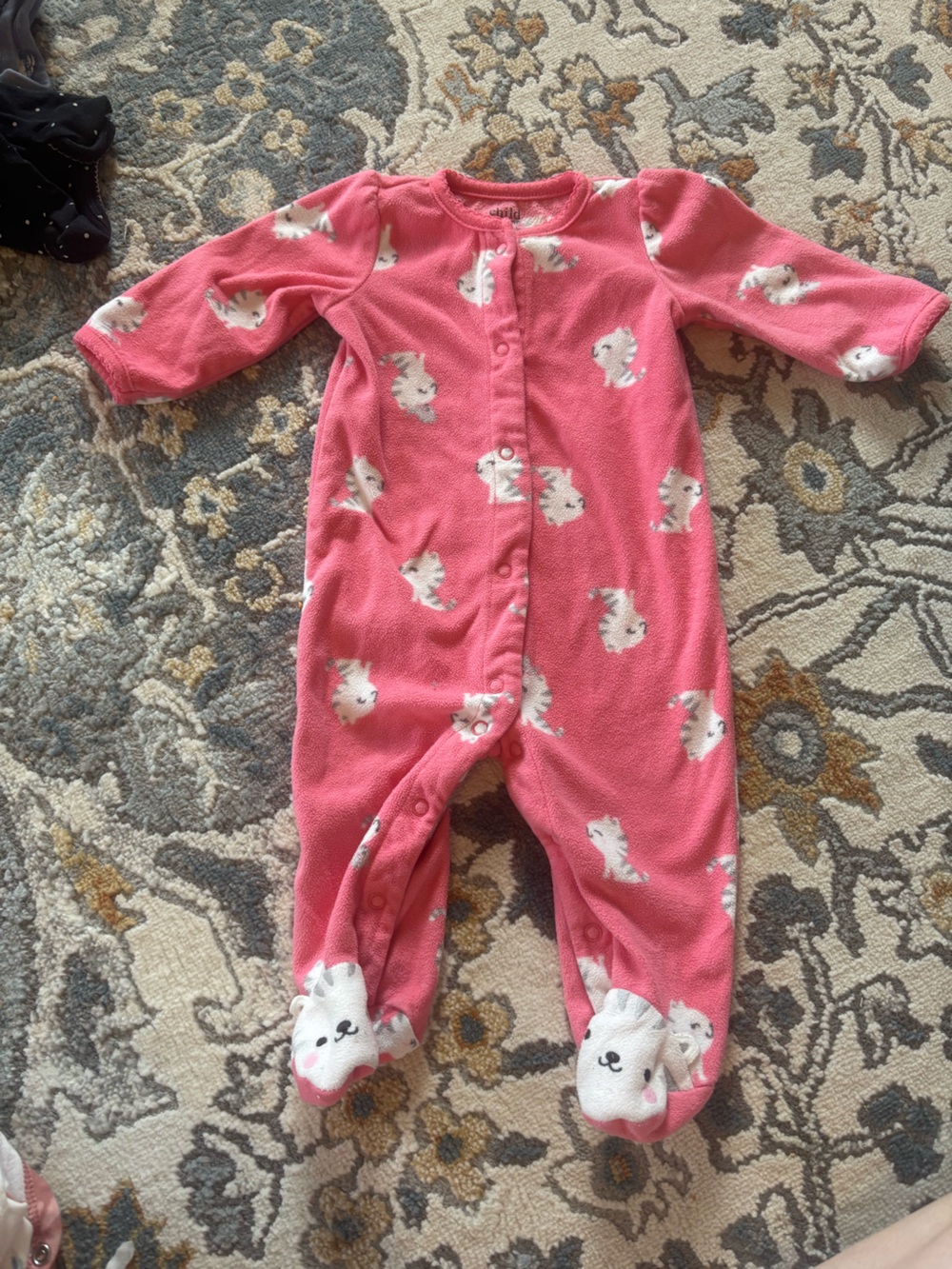 Carter's Pink Bunny Footed One-Piece Pajamas